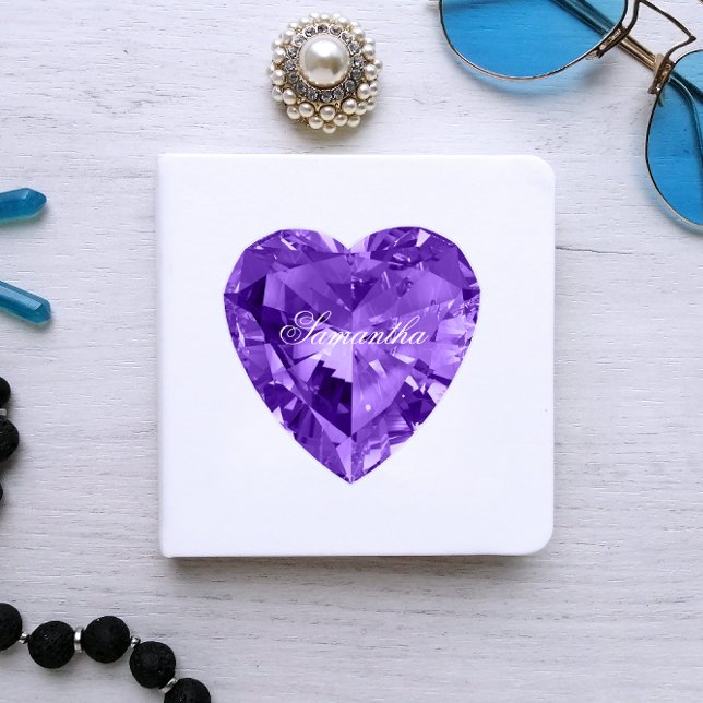 Adesivo Faux Shiny Ametyst Purple Gemstone Personalizado (Personalized Purple Gemstone Sticker)