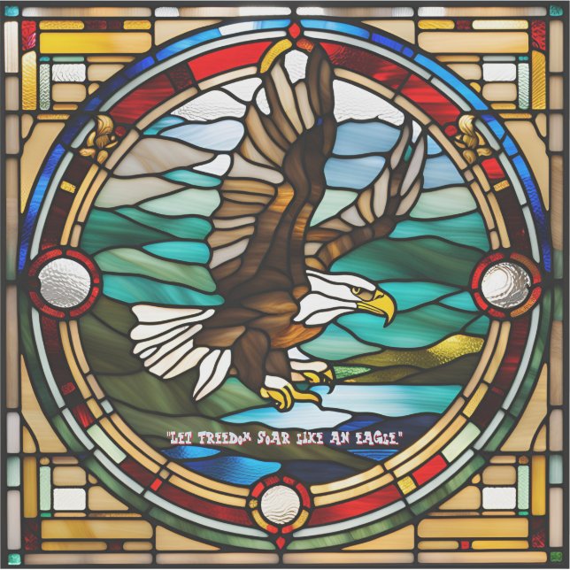 Adesivo Faux StainGlass Bald Eagle (Frente)