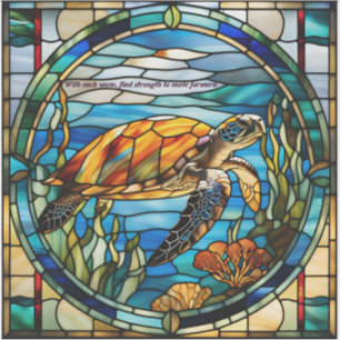Adesivo Faux StainGlass Sea Turtle