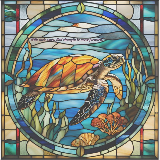 Adesivo Faux StainGlass Sea Turtle (Frente)