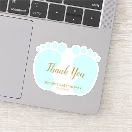 Adesivo Favor de agradecimento para festa de baby boy
