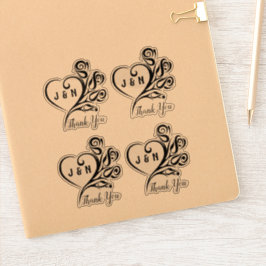 Adesivo Favor de casamento personalizado coração Obrigado