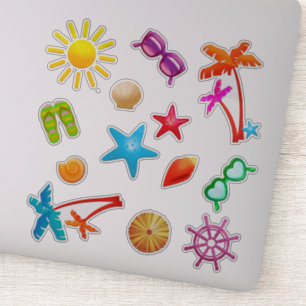 Adesivo Favor do Partido do Livro Tropical de Verão