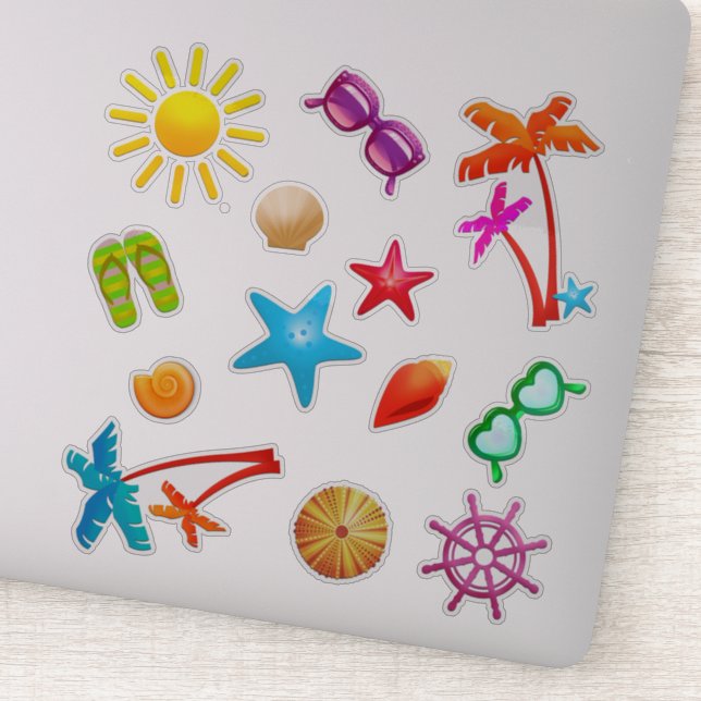 Adesivo Favor do Partido do Livro Tropical de Verão (Detalhe)