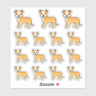Adesivo Fawn E White Staffordshire Bull Terrier Dogs