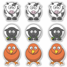 Adesivo Fazenda Vaca Animal, Ovinos, Cartografia De Barnya