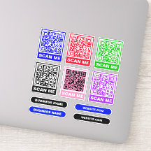 Fazer CÓDIGO QR Colorido Moderno - 6 Autocolantes 