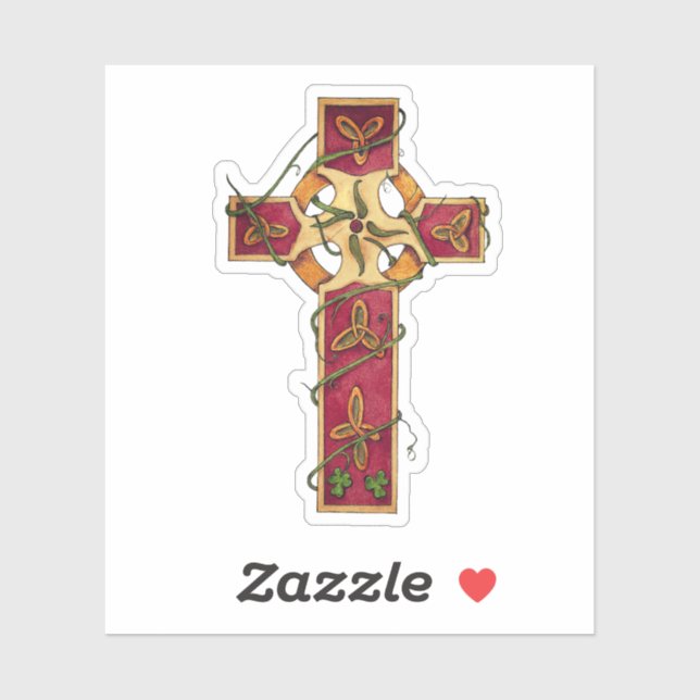 Adesivo Fé e Patrimônio - Cruz Celta (Folha)