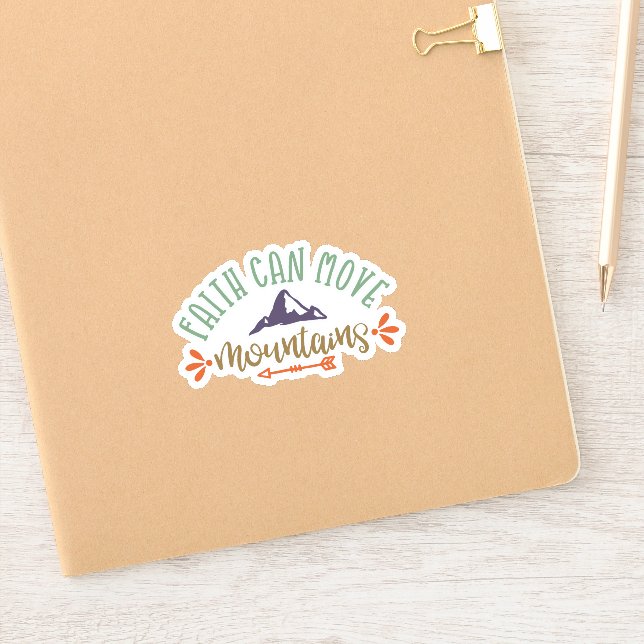 Adesivo Fé Engraçada Pode Mover Montanhas Simplesmente Fie (Notebook)