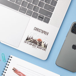 Adesivo Fé Pode Mover Montanhas Acampamento de Presente Cr