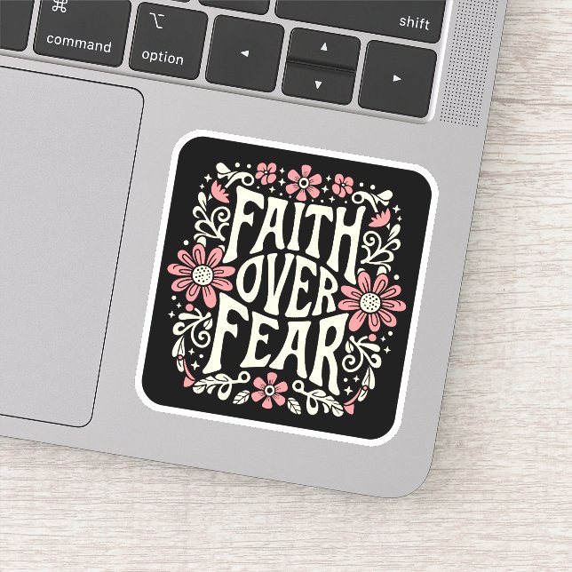 Adesivo Fé sobre o temor cristão (Detalhe)