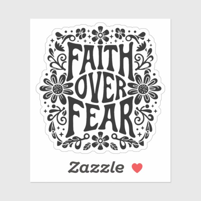 Adesivo Fé sobre o temor cristão (Folha)