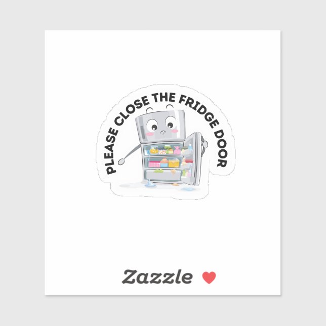 Adesivo Feche a porta do frigorífico (Folha)