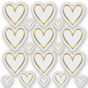 Adesivo Feche-o com um beijo Dourado Envelope Cardíaco