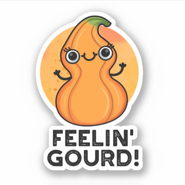 Adesivo Feelin Gourd Funny Veggie Pun (Frente)