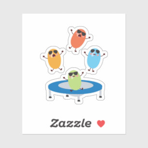 Adesivo Feijões Doces Bonitos Vestindo Óculos de sol