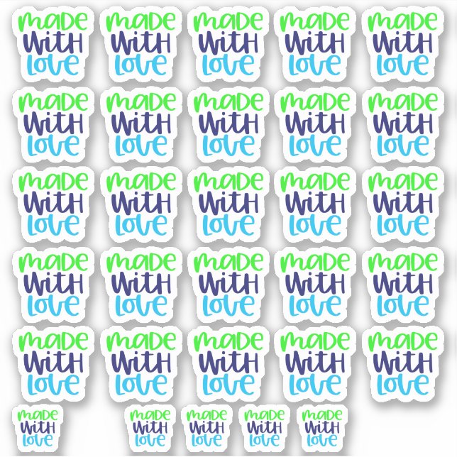 Adesivo Feita com amor - vinil Sticker (Frente)