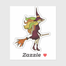 Feiticeira de Halloween de Corda Bonita na Broom