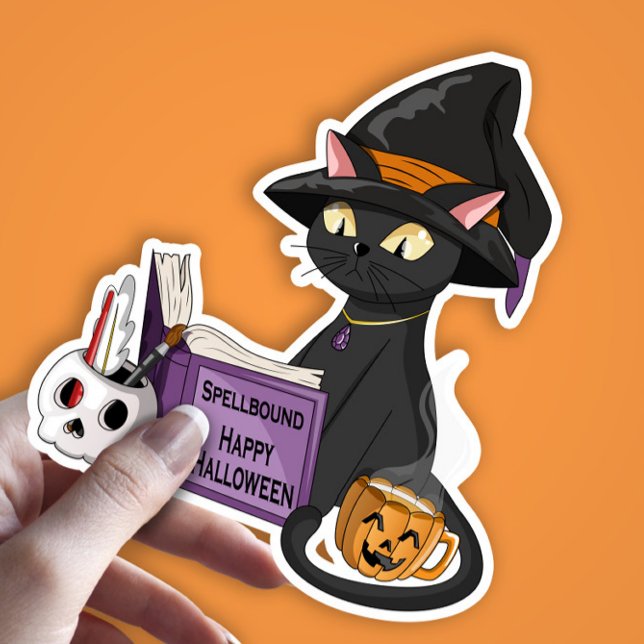 Adesivo Feiticeira Negra-Gata-Grito Lendo Halloween Do Liv (Criador carregado)