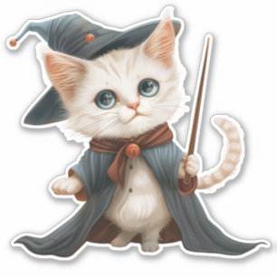 Adesivo Feiticeiro de gato mágico/adesivo de bruxa
