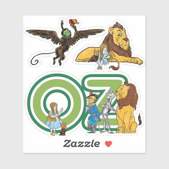 Adesivo Feiticeiro de Oz, Dorothy, Macaco e Leão (Folha)