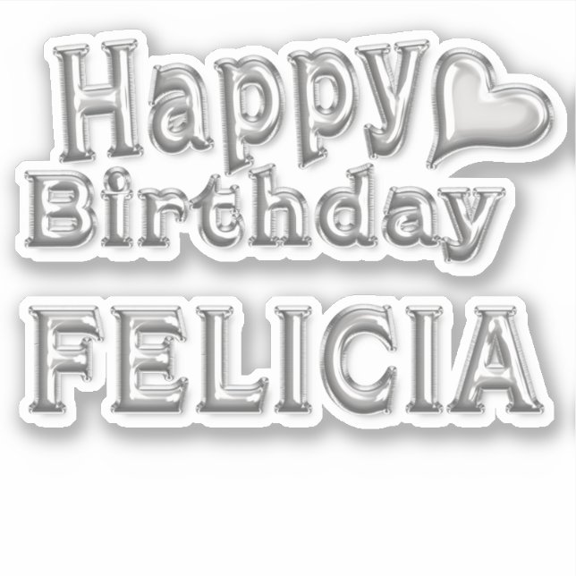 Adesivo Felicia Happy Birthday silver Aufkleber Sticker (Frente)