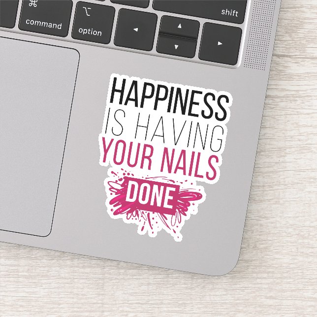 Adesivo Felicidade Bonita É Fazer Suas Unhas (Detalhe)