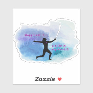 Adesivo Felicidade é... Rifle Watercolor