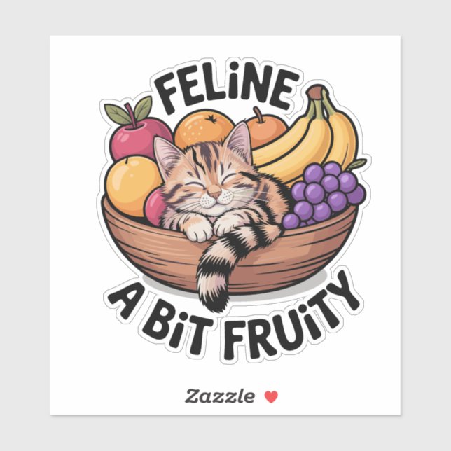 Adesivo Feline a Bit Fruity - Cozy Cat (Folha)