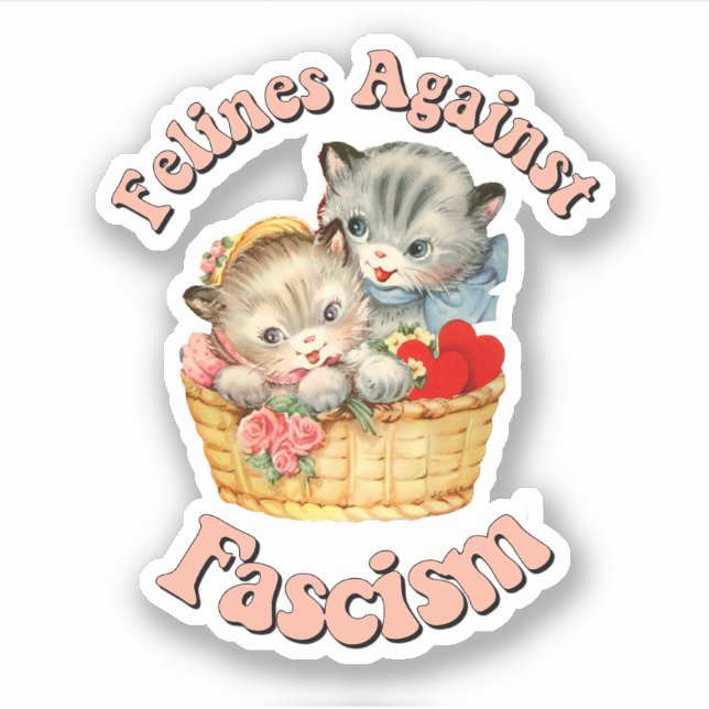 Adesivo Felinos Contra o Fascismo (Frente)