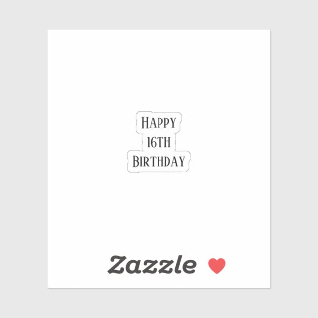 Adesivo Feliz 16.º aniversário 16.ª idade personalizada 20 (Folha)