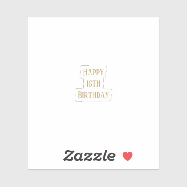 Adesivo Feliz 16.º aniversário Sessenta e dezesseis pessoa (Folha)