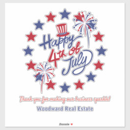 Adesivo Feliz 4 de julho, Marca de negócios Patriótica Rep