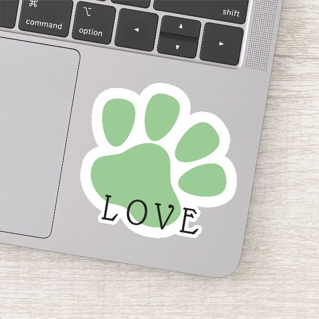 Adesivo Feliz Amor de Pata de Pet Verde (Detalhe)