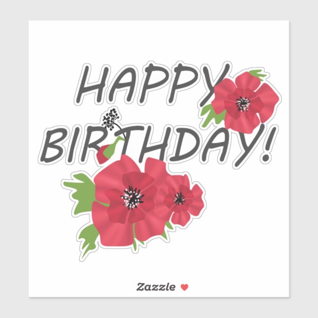 Adesivo Feliz aniversário! (Folha)