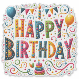 Adesivo Feliz aniversário