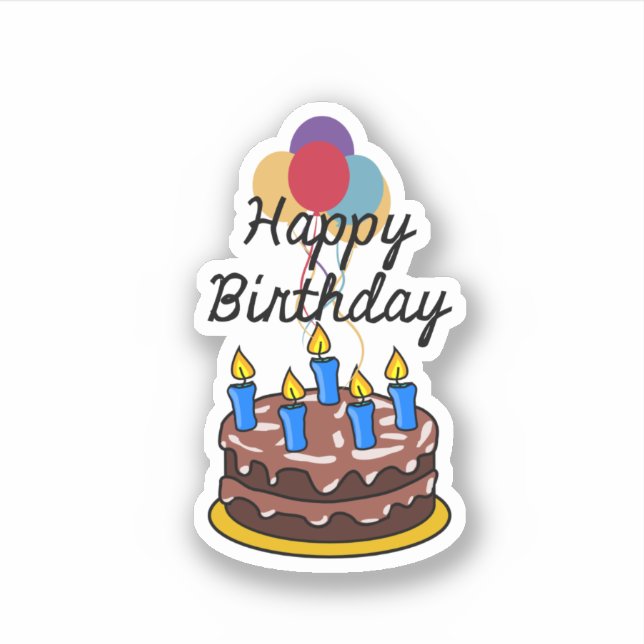 Adesivo Feliz aniversário (Frente)
