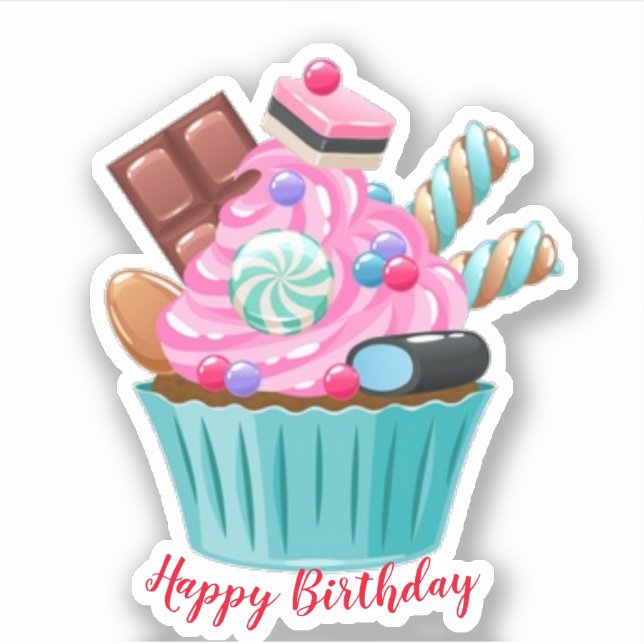 Adesivo Feliz aniversário (Frente)