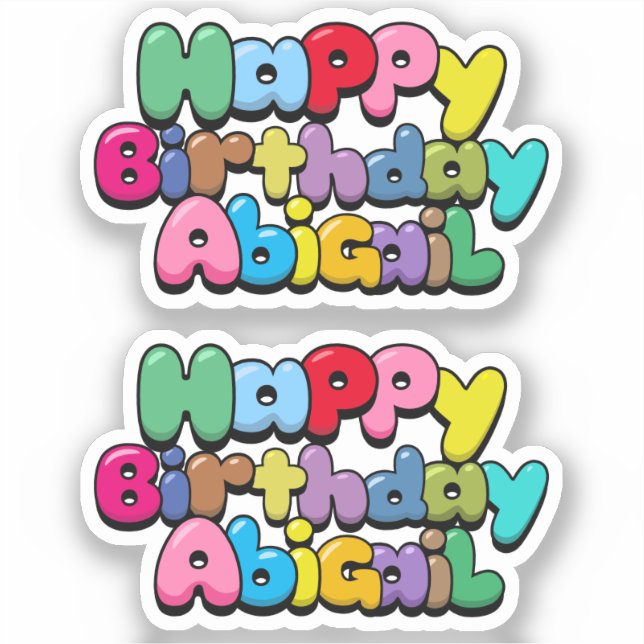 Adesivo Feliz aniversário Abigail (Frente)
