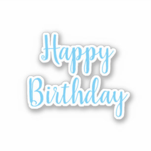 Adesivo Feliz aniversário Azul, Trendência Legal Simples