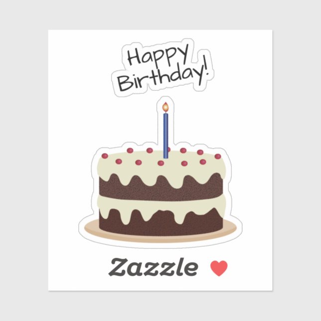 Adesivo Feliz Aniversário Chocolate e Bagilla Cake Contour (Folha)