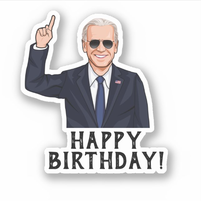 ADESIVO FELIZ ANIVERSÁRIO DE JOE BIDEN (Frente)