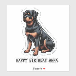 Adesivo Feliz aniversário nome cachorro 