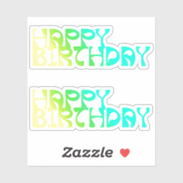 Adesivo Feliz Aniversário Ombre Corte Personalizado