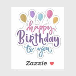 Adesivo Feliz aniversário para você.