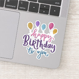 Adesivo Feliz aniversário para você.