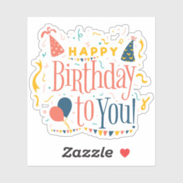 Adesivo Feliz aniversário para você.