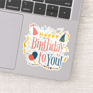 Adesivo Feliz aniversário para você.