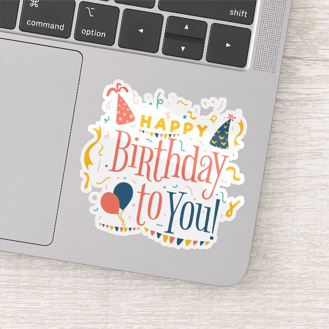 Adesivo Feliz aniversário para você. (Detalhe)