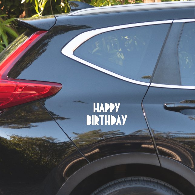 Adesivo Feliz Aniversário Personalizado Simples Minimalist (Lado do carro)